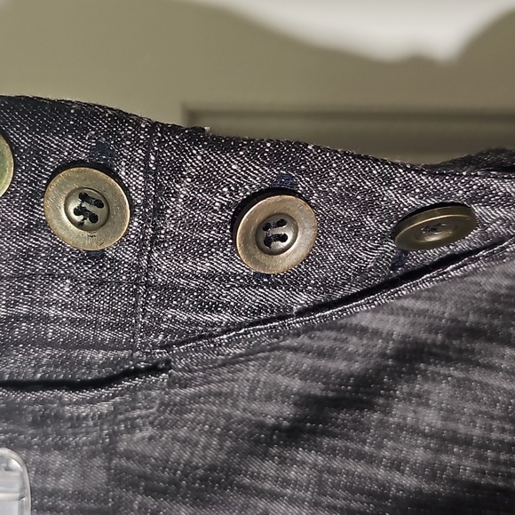 Gray Wide-Leg Pants. By GO-GO. Side Zipper And Buttons. Waist Flat Measurment 37 - Picture 3 of 8